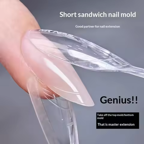 60/240/300 Pcs Sandwich Nail Forms 15 Size Oval Extension Dual Form No Paper Forms Needed For Easy N