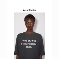 【New_Acne&Studio*】Same Pure Cotton Logo Printed Logo Casual Pullover Round Neck Short-sleeved T-shir