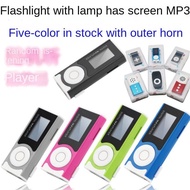 External Card mp3 Player Mini Speaker mp3 Walkman Gift Belt LED Light Clip Flashlight mp3