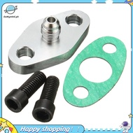 【ouwym9al】Turbo Oil Feed Line Inlet Flange Gasket 4AN 4 an Fitting Adapter for T3 T4 T04E GT40R GT42