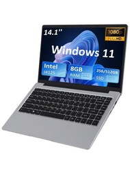 Auusda A146g筆記本電腦,搭載8gb Lpddr4 256/512gb固態硬盤,intel Celeron J4125最高2.5 Ghz,14.1吋1920x1080 Ips屏幕,網絡攝像頭,迷你hd,usb-a兩個,micro Sd卡插槽,windows 11 Pro,可擴展存儲
