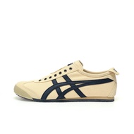 Onitsuka Tiger  Mexico 66 Slip-On Sneaker Mens Womens Beige Navy Canvas Shoes
