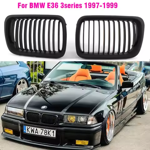 BLACK E36 Grille ABS Front Replacement Hood Kidney Grill For BMW E36 97 98 99 for BMW 318i 323i 325i