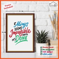 *[READY STOCK]*  Motivational Quotes Wall Frame Deco