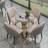 Dining Table Shop Combination Nordic Soft Cushion4S Table and Chair Set for Cafe, Meeting, Dining, R