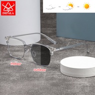 IMPALA JS6020W Fashion Photochromic Myopia Glasses for Men and Women Block Blue Light Auto Change Co