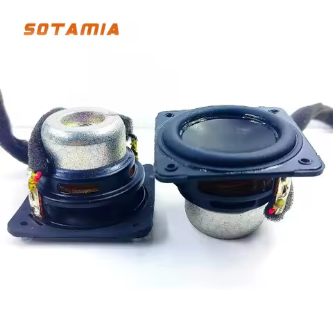 SOTAMIA 2pcs 47mm*47mm Full Range Speaker 4 Ohm 15W Square Mini Music Speaker with Gasket Home Louds