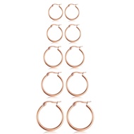 5-10 Pairs Small Gold Silver Hoop Earrings for Women, Stainless Steel Earrings Set Mens Lightweight 