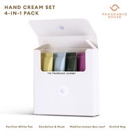 FRAGRANCE HOUSE HK Hand Cream Set (30ml x 4) Mediterranean Bay Leaf (Blackberry Grapefruit Bay Leaf)/ Dandelion &amp; Musk (Dandelion Hyacinth Musk)/ Pavilion White Tea (Bergamot Orange Blossom)/ Orchid Nap (Peach Orchid Musk) 护手霜套装 Moisturizer Lotion Gift