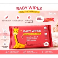 Excue Baby Wipes 80pcs Thick Soft Wet Tissue Sensitive Skin Baby Wet Wipes Travel Pack