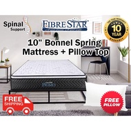 【FREE SHIPPING】Fibre Star Primo10" Bonnel Spring Spinal Support Mattress High Density Foam&amp;Coconut/Tilam Sabut/硬性弹簧椰丝面床垫