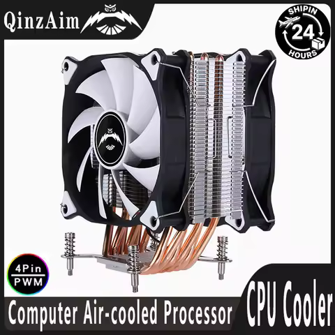 QiuzAim 6 Heat Pipe Cpu Cooler 120mm Fan mute 4pin/PWM Air-cooled X79 X99 Processor Heatsink install