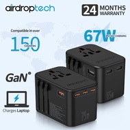 AIRDROPTECH 65W PD Dual Type C Universal Socket Travel Adapter GAN Wall Charger