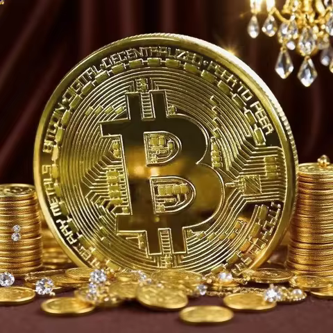 Gold Plated Bitcoin Collectible Coin, Physical BTC Casascius Metal Commemorative Art Gift, Antique I