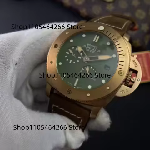 Bronze diving automatic mechanical men's watch Seagull movement kinetic energy luminous 47MM sports 