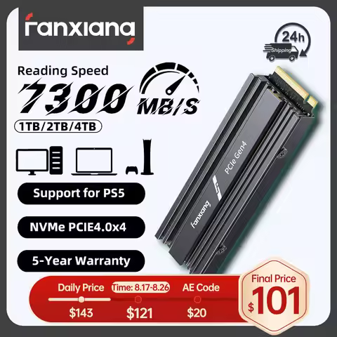 Fanxiang S880R 7450MB/s SSD NVMe M.2 2280 PCIe Gen 4 Gaming SSD 4TB 2TB 1TB Internal Solid State Har