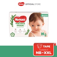 Huggies Naturemade Tape Diapers NB60 / S82 / M64 / L54 / XL44