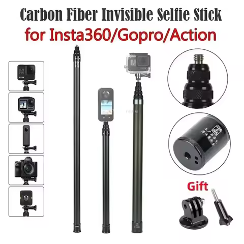 3M 1.5M Super Long Carbon Fiber Invisible Selfie Stick for DJI OSMO 360 Insta360 X5 X4 Ace Pro GoPro