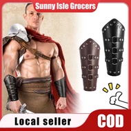 Cosplay Props Vintage Pu Wide Bracers Pirate Knight Gauntlet Wristband Bracer Accessories Tie Arm Ar