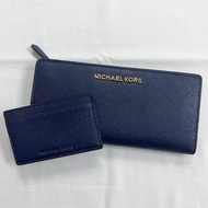 Michael Kors long wallet .purse with card holder/MK 女裝深藍色長銀包連卡套/全新現貨/100%正貨