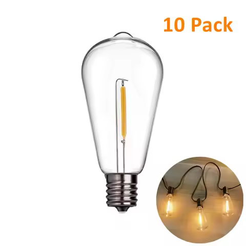 10X E12 Base LED String Light Bulbs Warm White Bulbs ST38 LED Edison Replacement Light Bulbs String 
