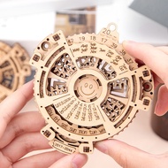 2025readystockDIY Wooden Mechanical Gear Puzzle 3D 3D Perpetual Calendar Model 2025 Creative Childre
