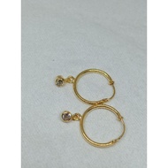 MATA PUTIH White Eye Pendulum Ring Earrings 1/2 gram Light Gold