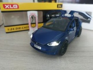 【Tesla Model X】《發聲，著燈》[另有白色，黑色，紅色，灰色版本可供選擇]全新1：24 藍色tesla model x 鷗翼電動發聲模型回力車 blue color Tesla elect