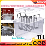 11L Clear Sous Vide Container with Stainless Steel Rack Fits Most Immersion Cookers Like Anova