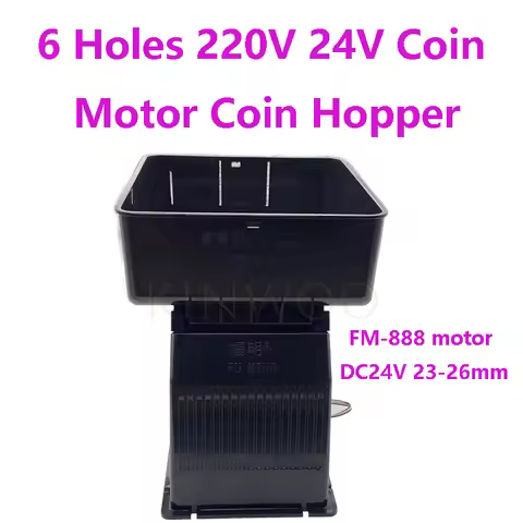 2025 high Quality 6 Holes 220V 24V Coin Motor Coin Hopper with US Plug for Arcade Gaming Machine Coi