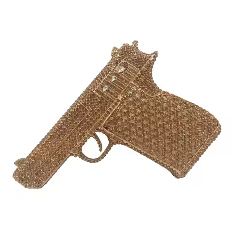 Gun Shape Diamond-encrusted Dinner Bag Personalized Men's Handbag ID Storage Women's Bag Full Of Dia