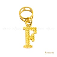 MASDORA 916 Gold Charms Charm Emas ~ Alphabet F (EMAS 916/22K)