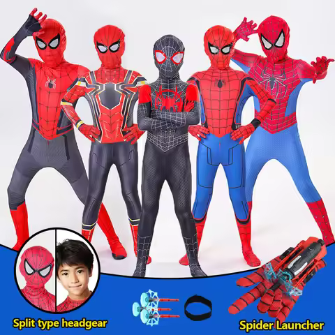 Spiderman Cosplay Fantasy Costumes Jumpsuit for Boys Girls Miles Morales Halloween Carnival Zentai B