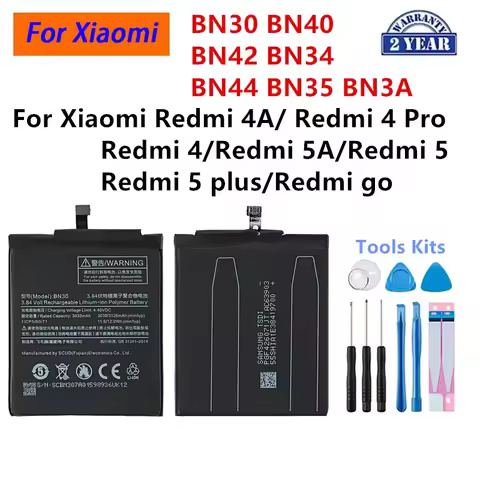 BN30 BN40 BN42 BN34 BN44 BN35 BN3A BM47 BN39 BN36 BM3D Battery For Xiaomi Redmi 4A/ 4 Pro/5A / 5 plu