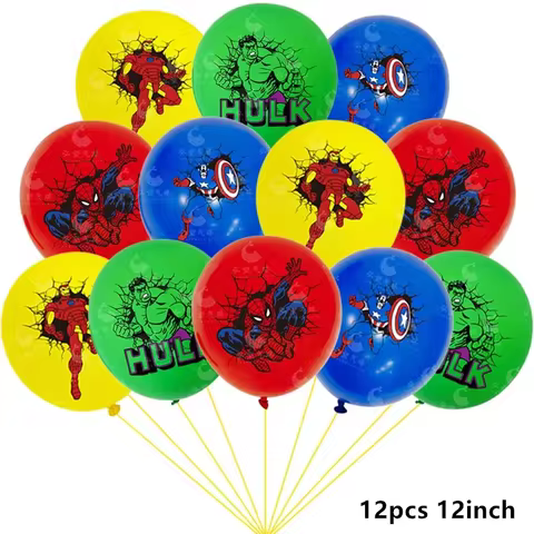 Hero Ballons 12inch Wed Iron Bat wolf Captain Latex Balloons Happy Birthday Party Decoration Kids BO