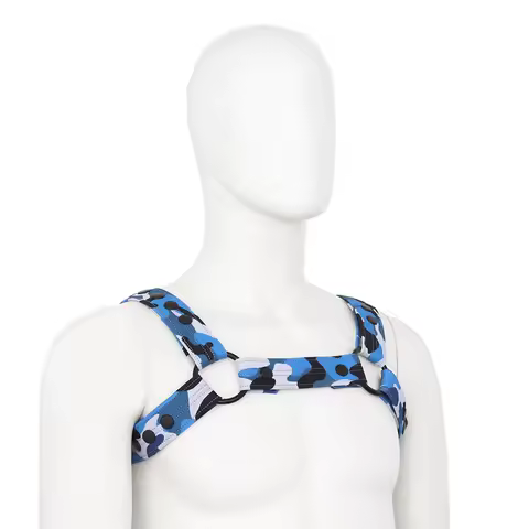 Adjustable Male Body Cage Gay Harness Strap Lycra Chest Harness Belts Rave Costume for BDSM Bondage 