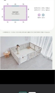 Caraz 韓國BB圍欄 White Baby Playpen (140x200cm)