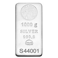 Silver Nadir 1kg Cast Bar