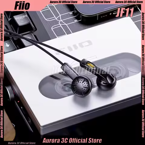 Fiio Jf11 Retro Earphones Flat Head U-Shaped Extension Gaming Earbud 14.2mm Low Frequency Large Movi