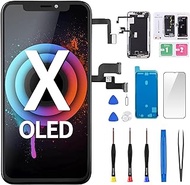 [OLED] For iPhone X Screen Replacement with Front Speaker Proximity Sensor 5.8" OLED for iPhone 10 3D Touch Display Digitizer Full Assembly Fix Tool Repair Kit Magnetic Screws Pad A1865 A1901 A1902