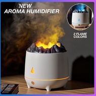 Flame humidifier 400ml ultrasonic fog volume aromatherapy machine essential oil mist eliminator with