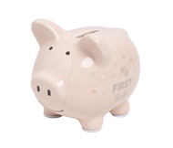 Kate & Milo Mini Ceramic Piggy Bank, Newborn Nursery Décor, Baby Girl Keepsake Gift, My First Bank, 