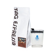 TAG Espresso Seasonal Blend Arabica Coffee Beans 500g + Glass Mug Gift Set - Medium/Medium-Dark/Dark
