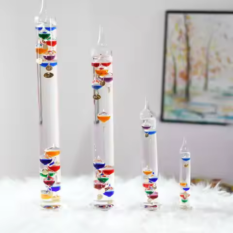 Galileo Thermometer Colorful Ball Suspended Bedroom Wine Cabinet Living Room Physics Decoration Stud