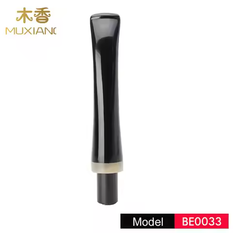 Ru-MUXIANG Bent-Taper Black Ebonite Mouthpieces Pipe Stems Fit 9mm Filter Tobacco Pipe Stem for Toba