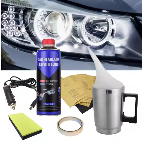 Headlight Polishing Set Auto Headlight Renovator Light Restoration Clean Car 300ml Polish Spotlights