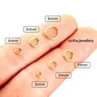 ORIGINAL 925 SILVER O-RING CONNECTOR RING WITH GOLD PLATED