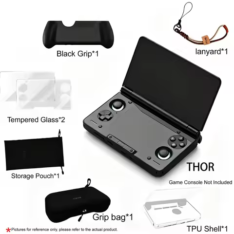 AYN THOR Gaming Accessories Dual Screen Flip Up Handheld Device Protective Case Storage Bag Lanyard 