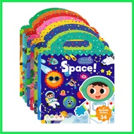 【SG Stock】3+y First Sticker book , Space / My body / animals, reusable no glue jelly stickers, kids activity books
