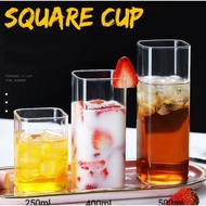 Square glass, square cup, cool glass cup, Korean glass cup, contemporary glass cup